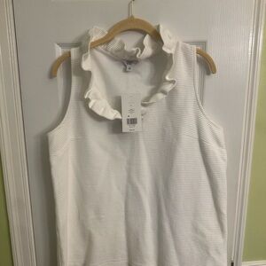 Crown & Ivy White Ruffled Blouse